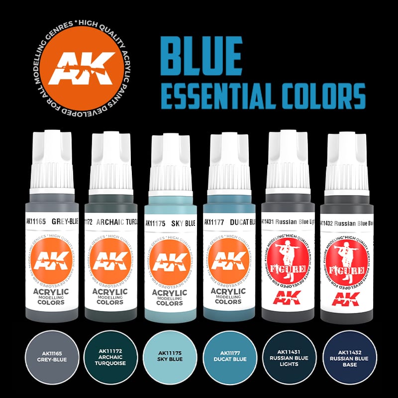 3GEN Acrylics SET: BLUE ESSENTIAL COLORS