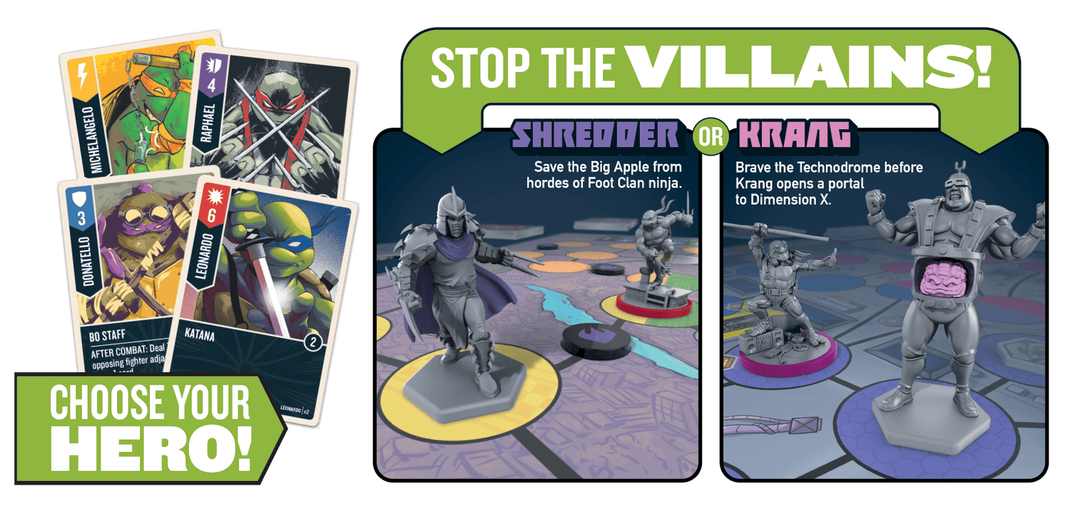 UNMATCHED: TMNT + EXTRA TOPING + SHREDER &amp; KRANG "HERO" DECK + FOIL PROMO PACK - (INGLÉS)