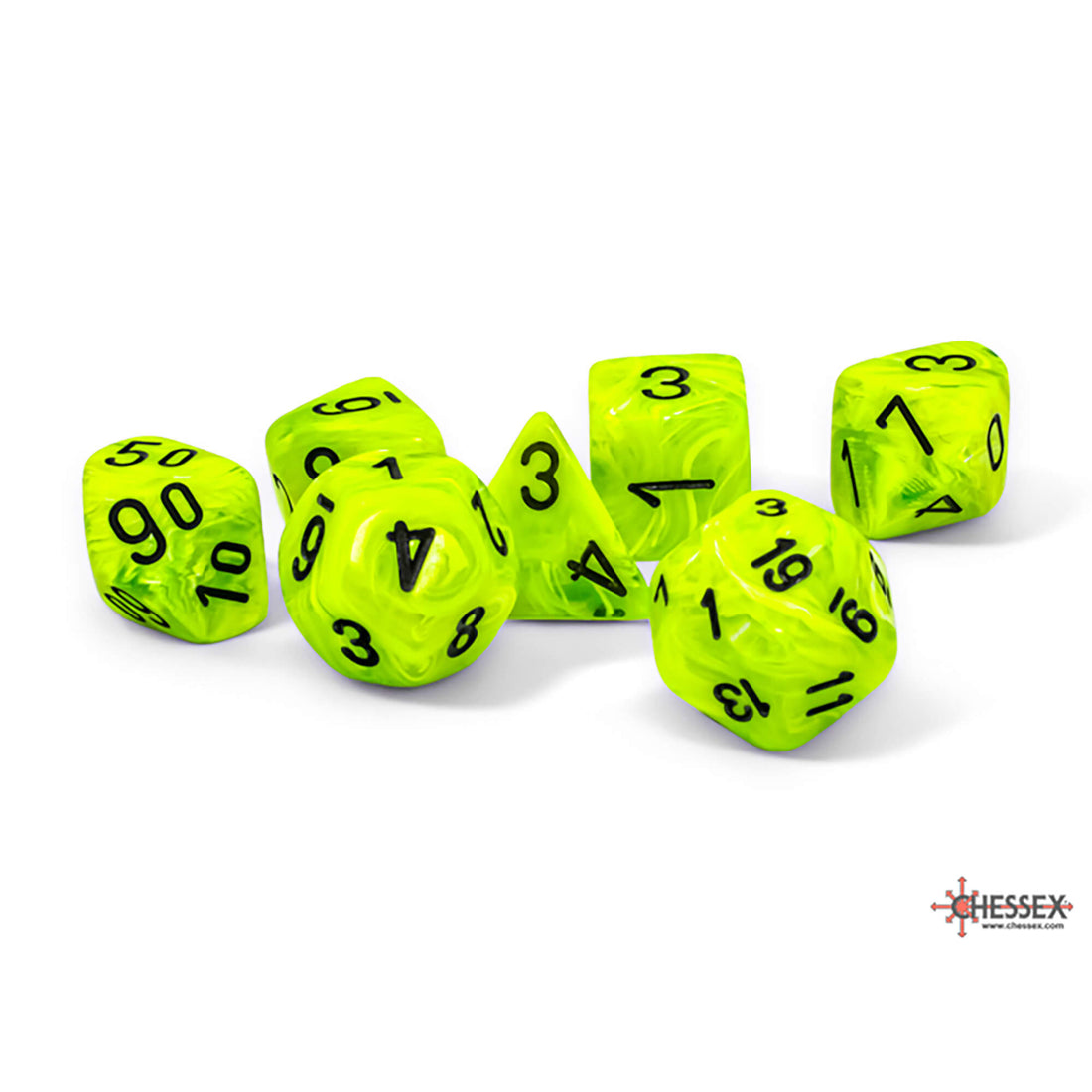 CHESSEX - ROL SET: Vortex 7-Die Set - Bright Green