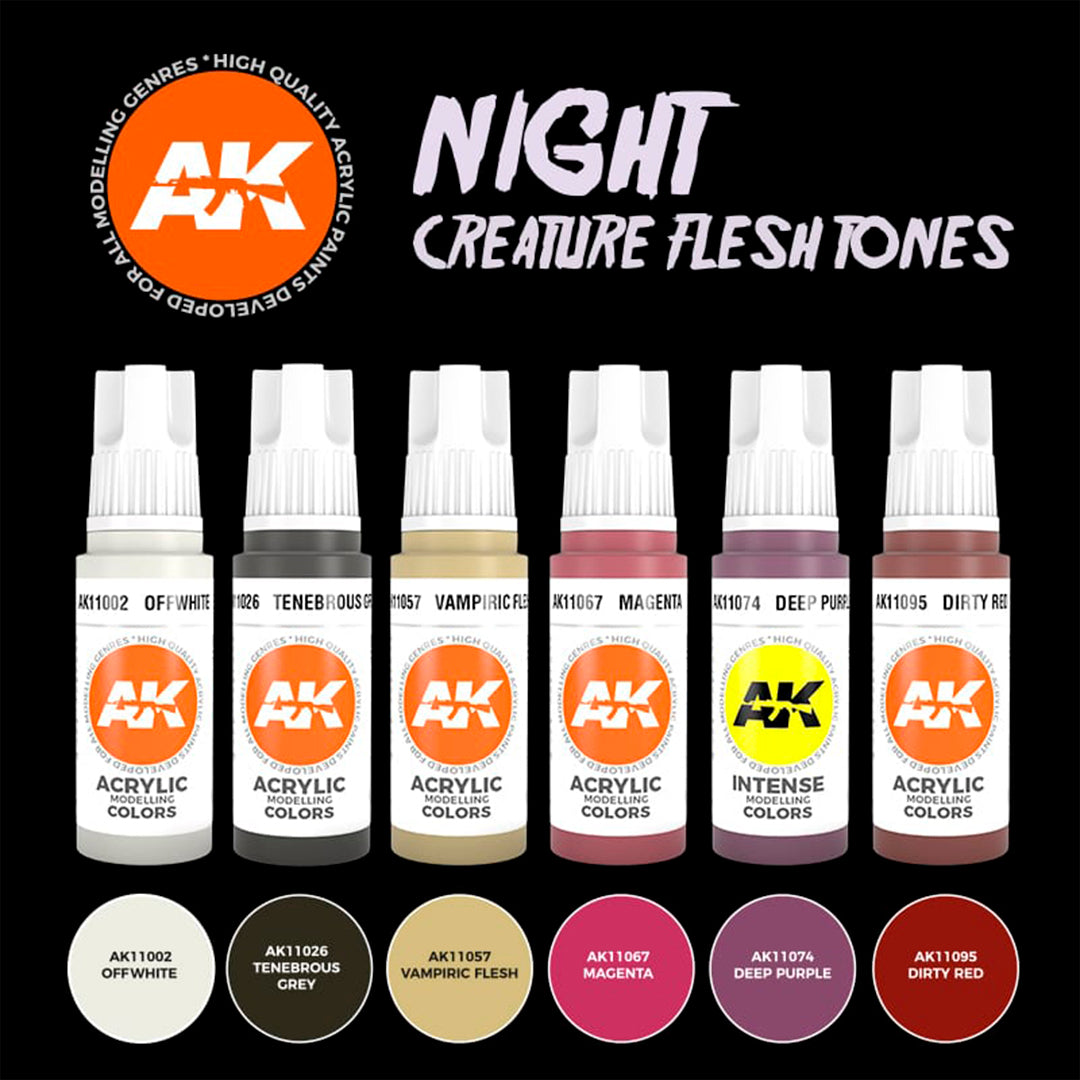 3GEN Acrylics SET: NIGHT CREATURE - FLES TONES