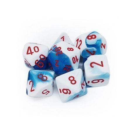 CHESSEX - ROL SET: Gemini Polyhedral 7-Die - Astral Blue-White