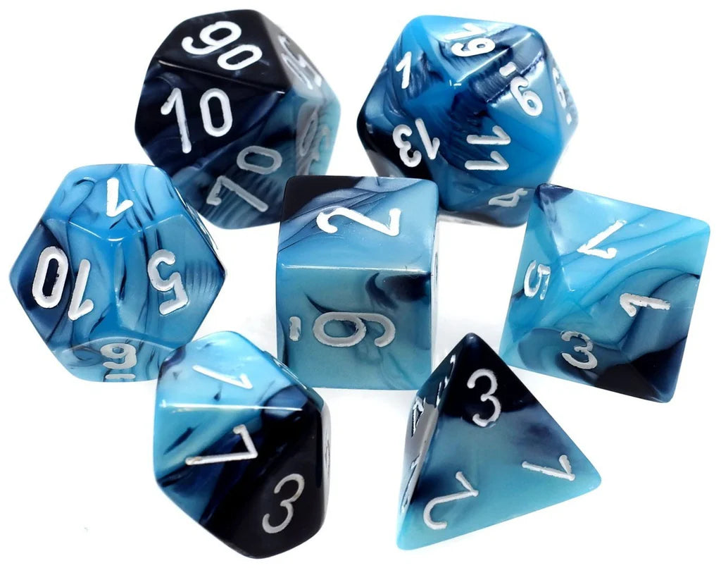 CHESSEX - ROL SET: Gemini Polyhedral 7-Die Set - Black-Shell
