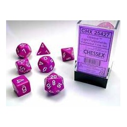 CHESSEX - ROL SET: Opaque Polyhedral 7-Die Sets - Light Purple/white
