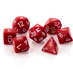 CHESSEX - ROL SET: Opaque Polyhedral 7-Die Sets - Red/white