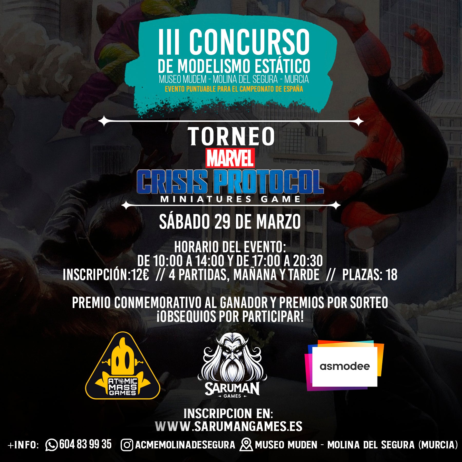 TORNEO - MARVEL CRISIS PROTOCOL 29 DE MARZO - III CONCURSO DE MODELISMO ESTÁTICO - MOLINA DEL SEGURA