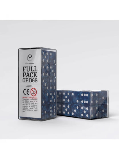 Q WORKSHOP: PACK DADPS - AZUL Y BLANCO D6s - (20 unidades)