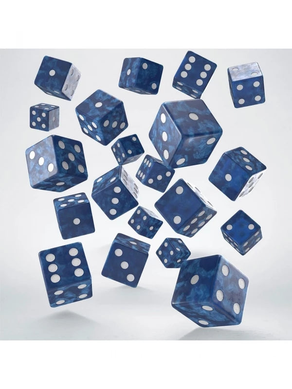 Q WORKSHOP: PACK DADOS - AZUL Y BLANCO D6s - (20 unidades)