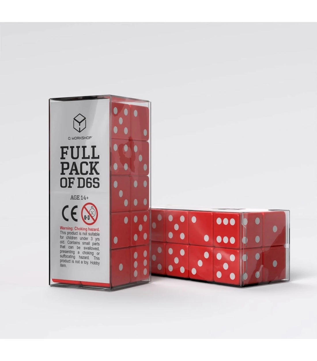 Q WORKSHOP: PACK DADOS - ROJO Y BLANCO D6s - (20 unidades)