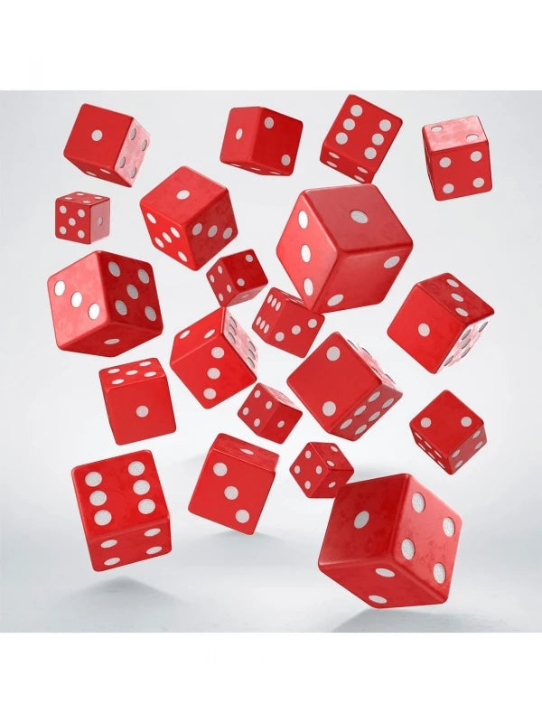 Q WORKSHOP: PACK DADOS - ROJO Y BLANCO D6s - (20 unidades)
