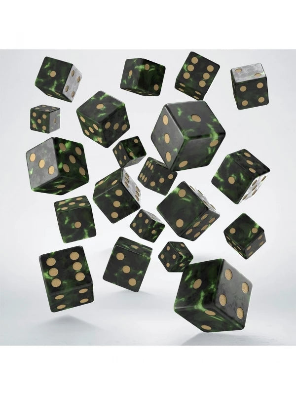 Q WORKSHOP: PACK DADOS - VERDE Y ORO D6s - (20 unidades)
