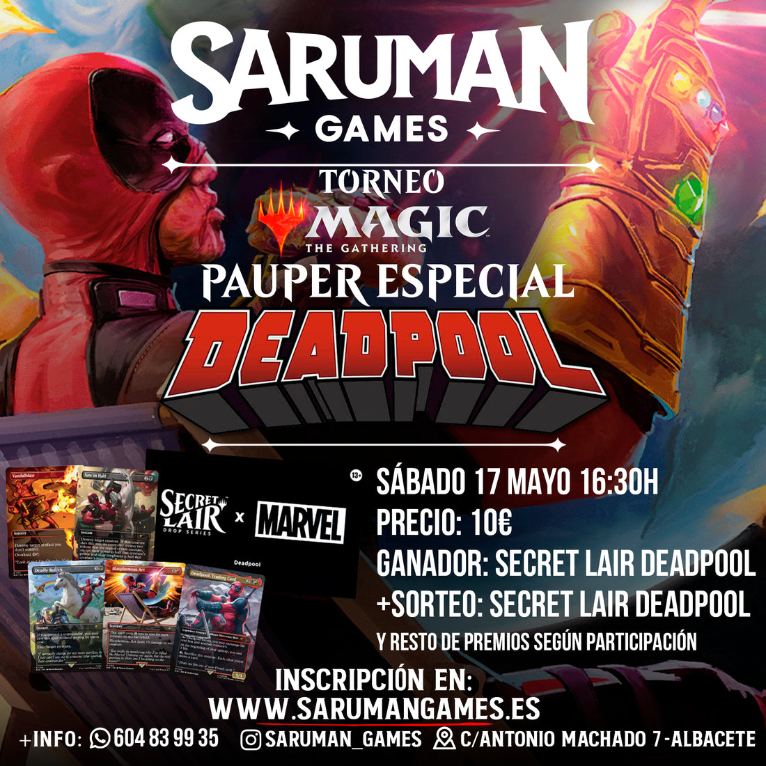 TORNEO PAUPER ESPECIAL DEADPOOL – SÁBADO 17 DE MAYO