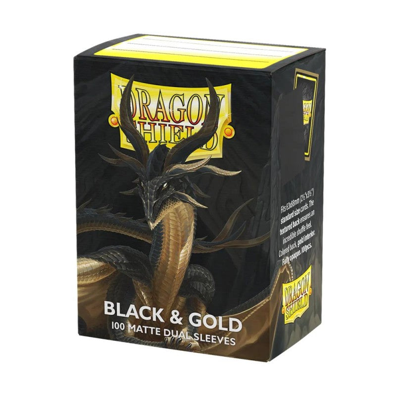 DRAGON SHIELD - 100 SLEEVES - BLACK &amp; GOLD - DUAL