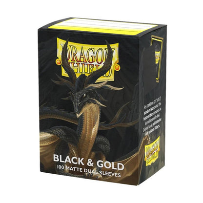 DRAGON SHIELD - 100 SLEEVES - BLACK &amp; GOLD - DUAL