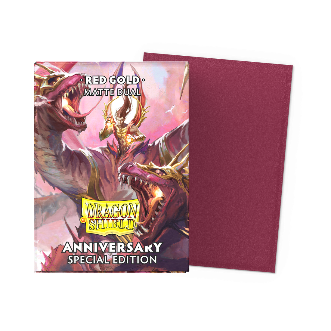 DRAGON SHIELD - 100 SLEEVES MATTE - DUAL - POMAGENTA &amp; GOLD