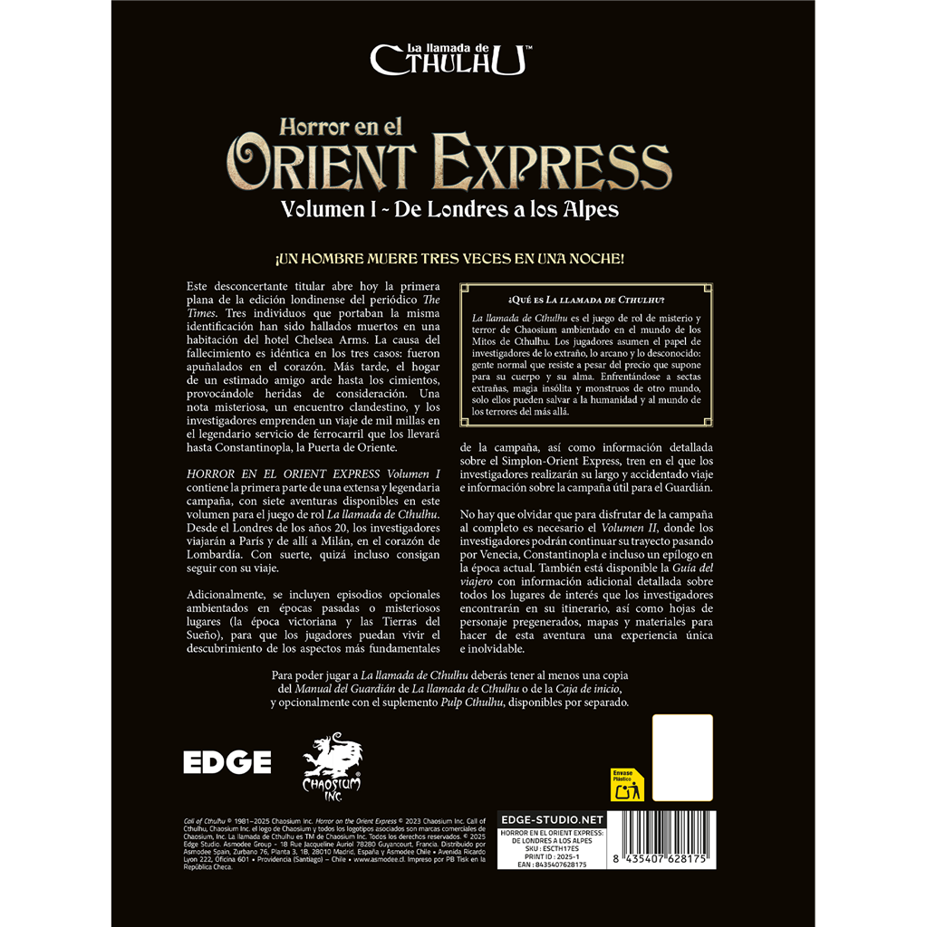 Horror en el Orient Express Volumen 1