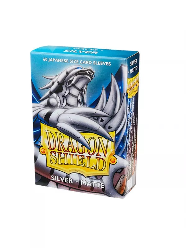 DRAGON SHIELD: JAPANESE SIZE - 62x89 - MATE PLATA (60 FUNDAS) - Yu-Gi-Oh!