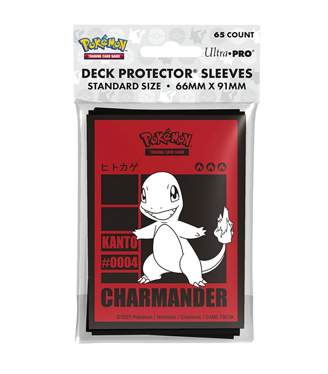 UP POKEMON: FUNDAS STANDAR POKÉMON - CHARMANDER - 65 UNIDADES - ROJA