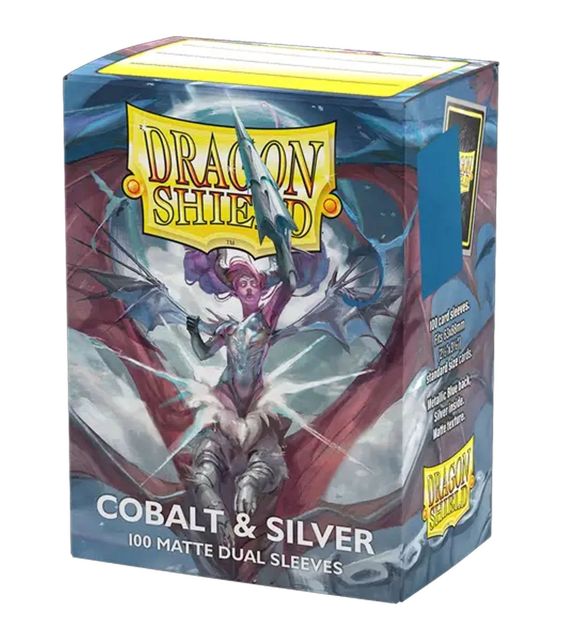 DRAGON SHIELD - 100 SLEEVES MATTE - DUAL - COVALT &amp; SILVER