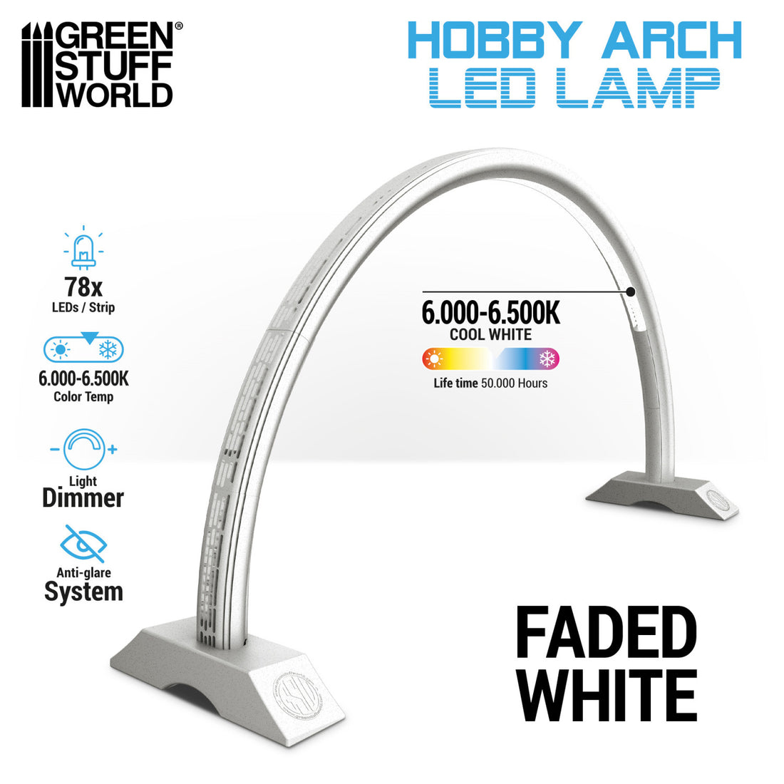GSW: LAMPARA DE ARCO LED - FADED WHITE