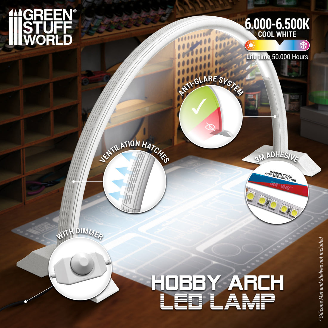 GSW: LAMPARA DE ARCO LED - FADED WHITE