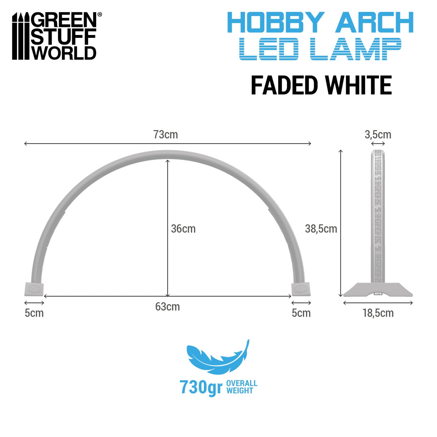 GSW: LAMPARA DE ARCO LED - FADED WHITE