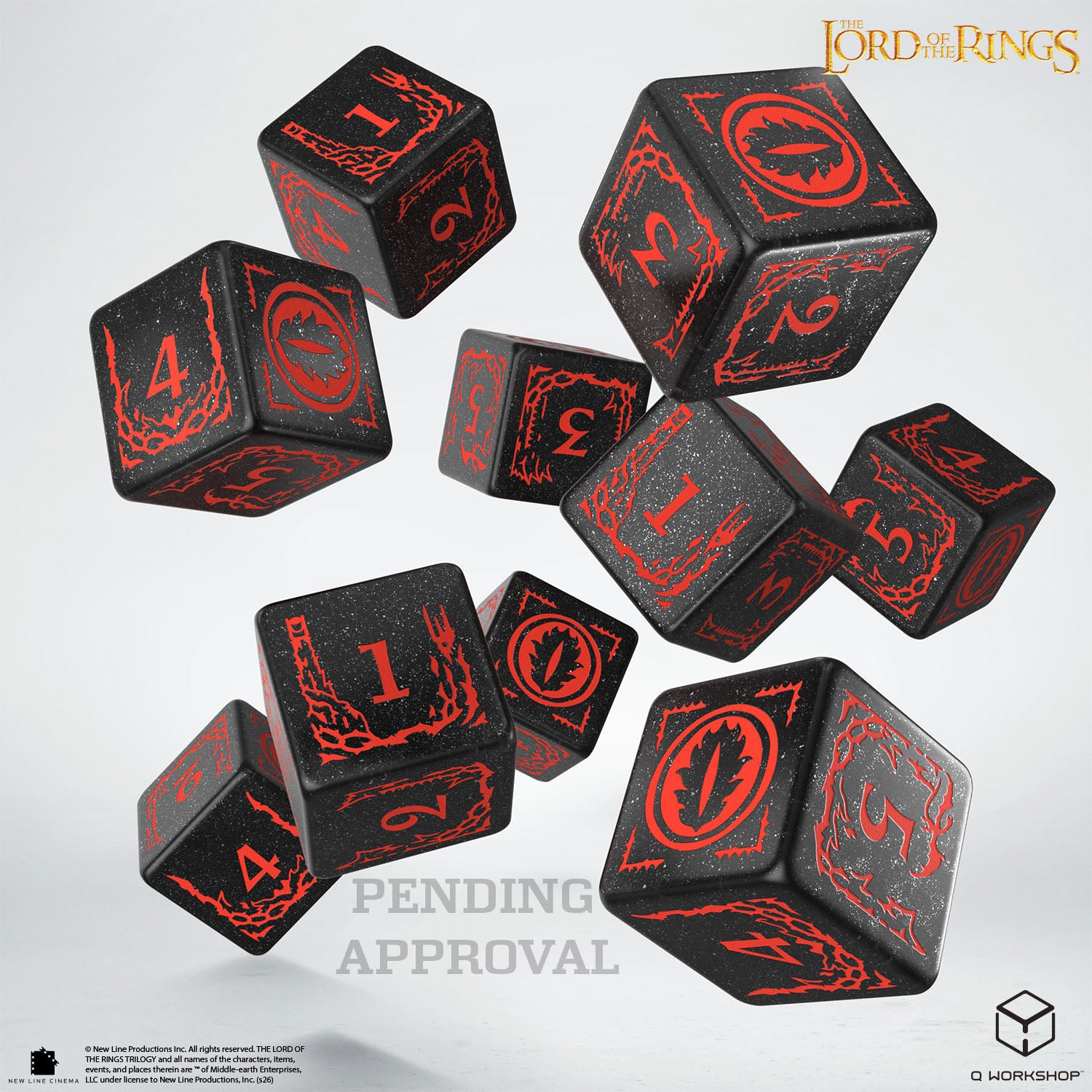 Q Workshop: The Lord of the Rings: D6 Dice Set: Mordor