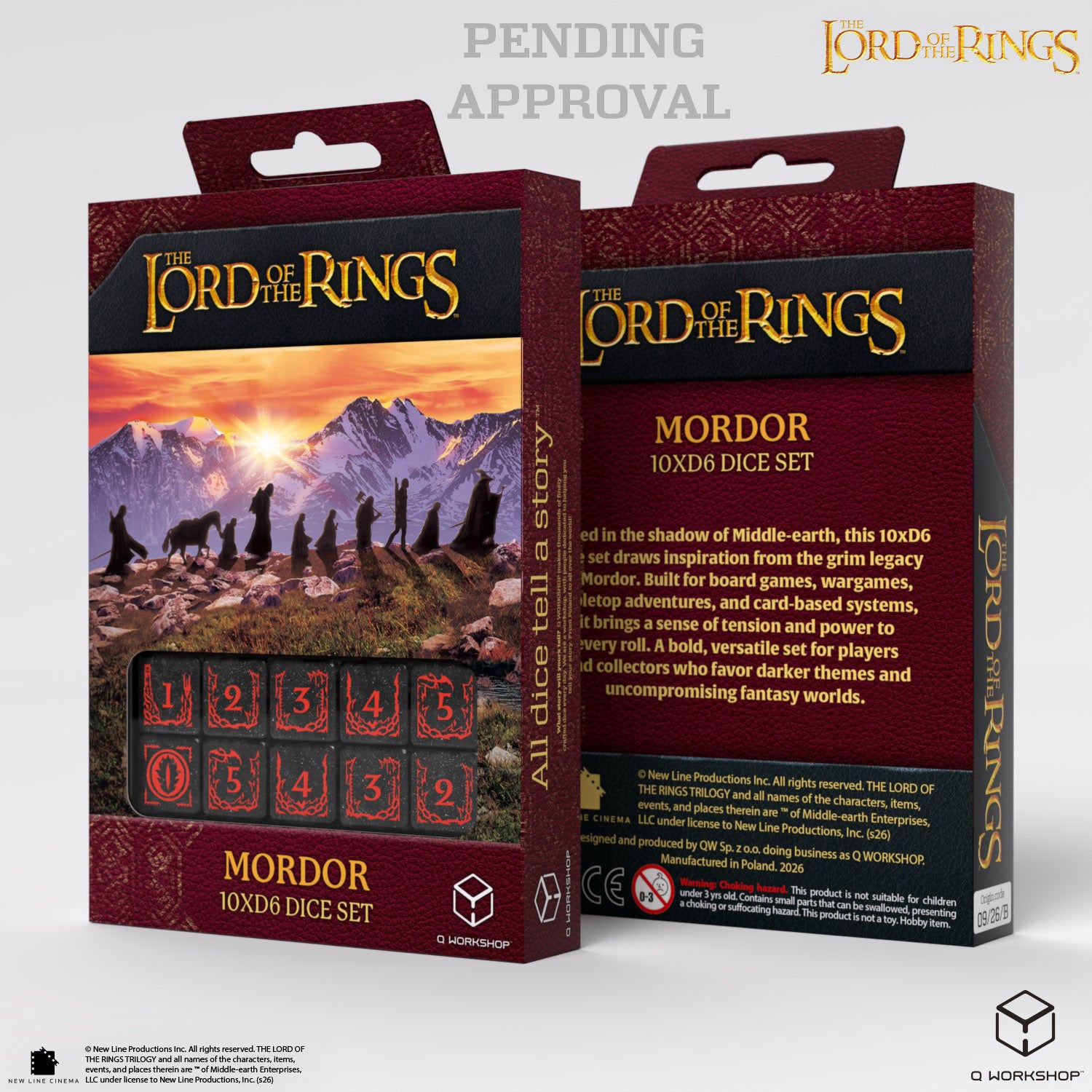 Q Workshop: The Lord of the Rings: D6 Dice Set: Mordor