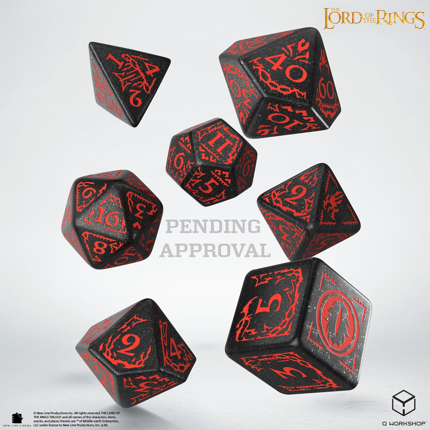 Q Workshop: The Lord of the Rings: 7pc RPG Dice Set: Mordor