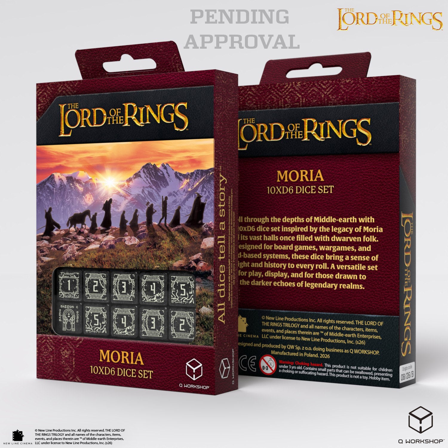 Q Workshop: The Lord of the Rings: D6 Dice Set: Moria