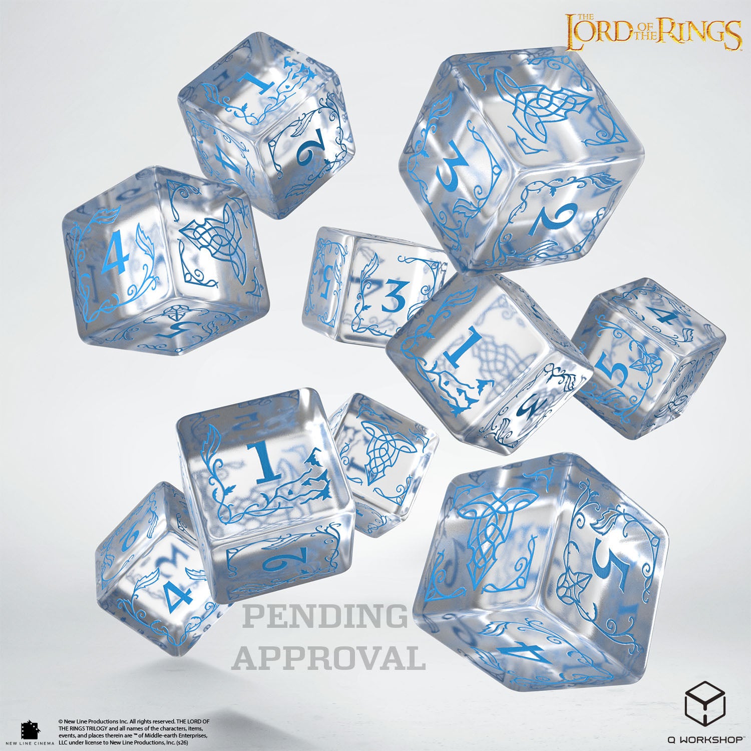 Q-Workshop: The Lord of the Rings: D6 Dice Set: Rivendell - Water