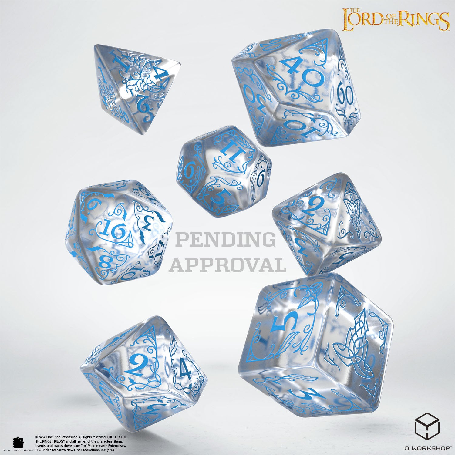 Q Workshop: The Lord of the Rings: 7pc RPG Dice Set:  Rivendell - Water