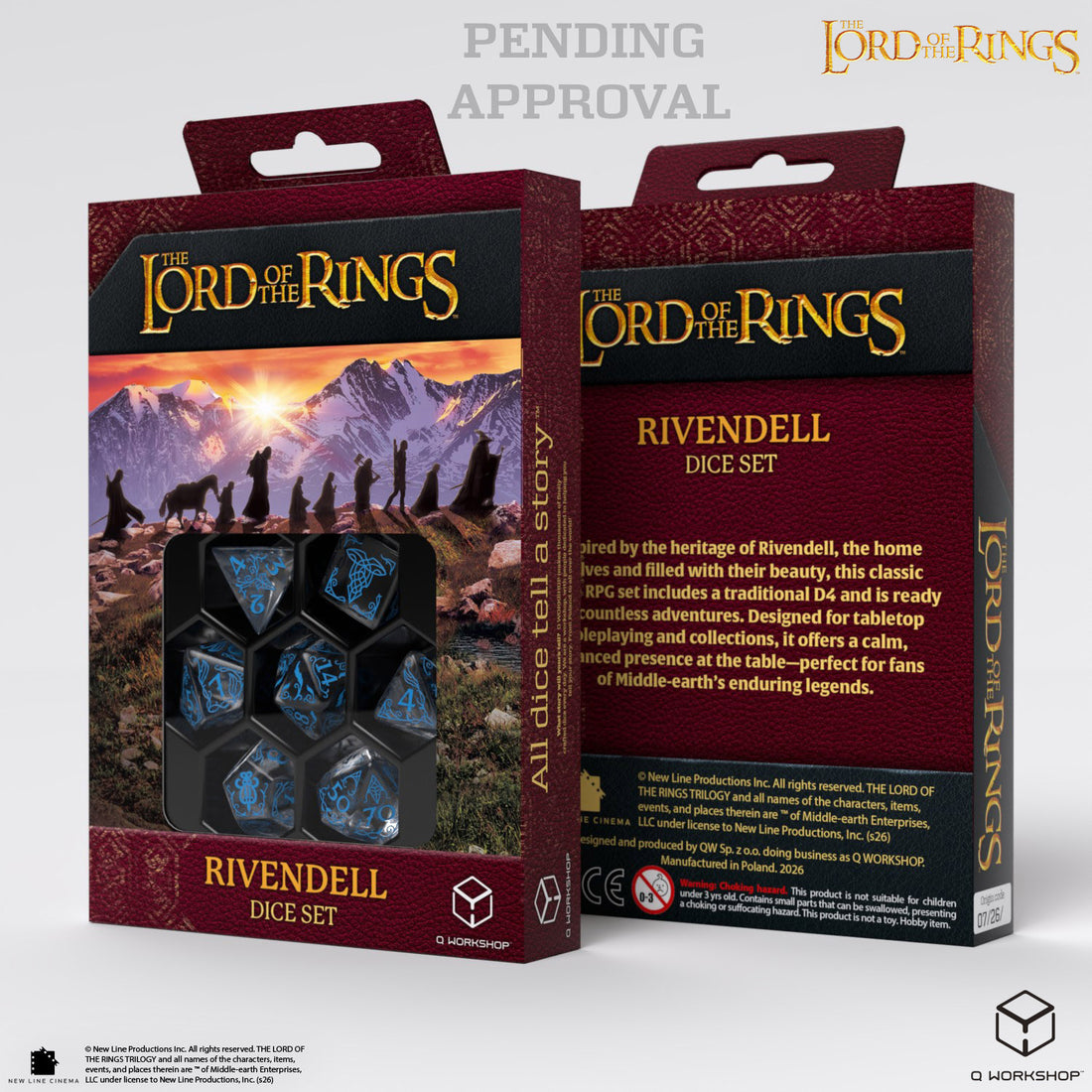 Q Workshop: The Lord of the Rings: 7pc RPG Dice Set:  Rivendell - Water