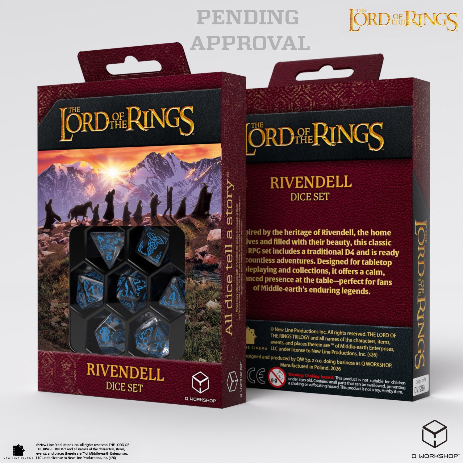 Q Workshop: The Lord of the Rings: 7pc RPG Dice Set:  Rivendell - Water
