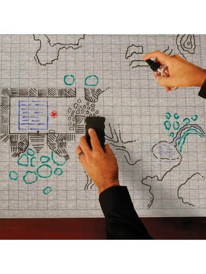 ENHANCE GAMING - MAPA D&amp;D 24x36 - PIZARRA BORRABLE - COLOR PIEDRA