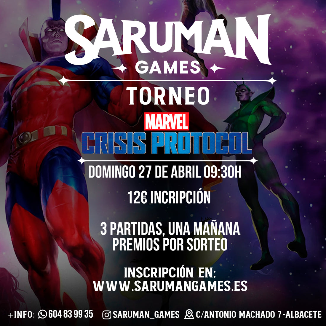 TORNEO MARVEL CRISIS PROTOCOL – DOMINGO 27 DE ABRIL