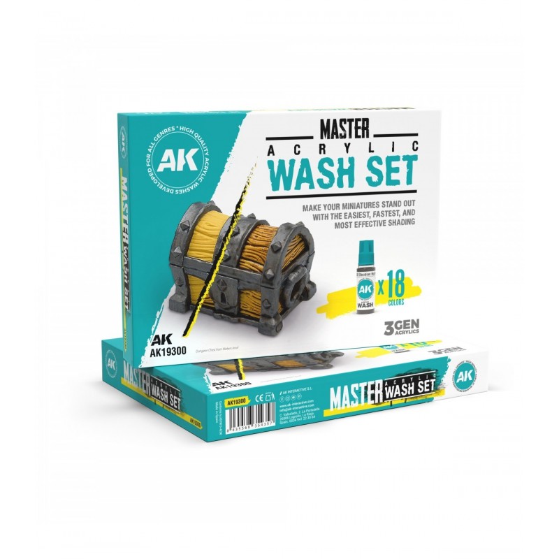 Master Acrylic Wash Set Full Range 18 Colors