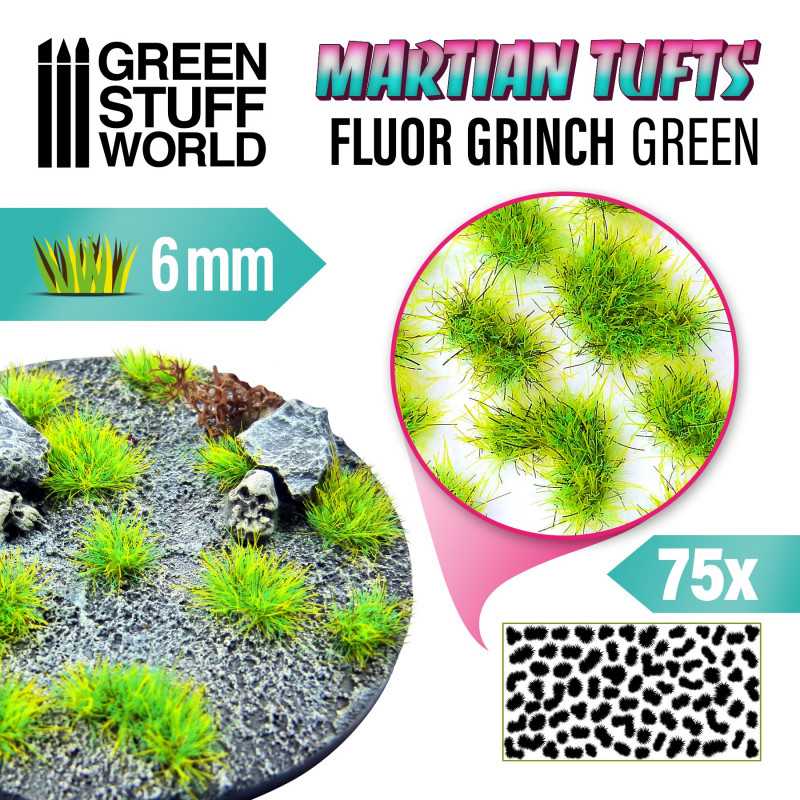 GSW: MATAS DE CESPED ALIEN - FLUOR GRINCH - 6mm - VERDE