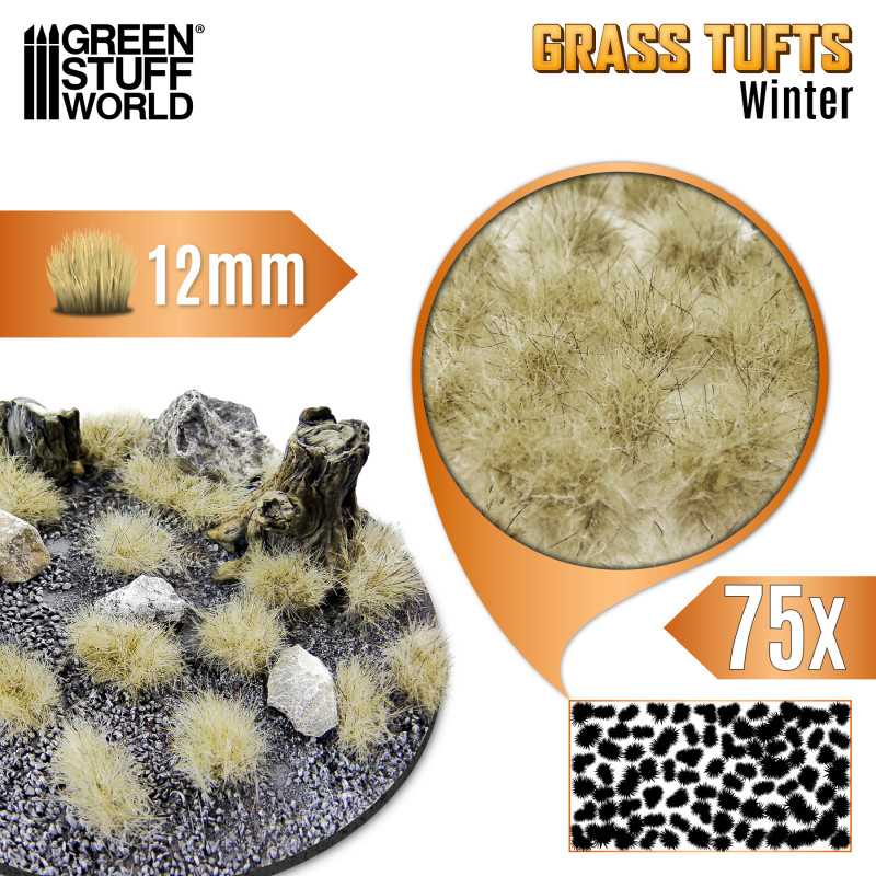 GSW: MATAS DE CESPED - TUFTS - 12mm - BLANCO INVIERNO