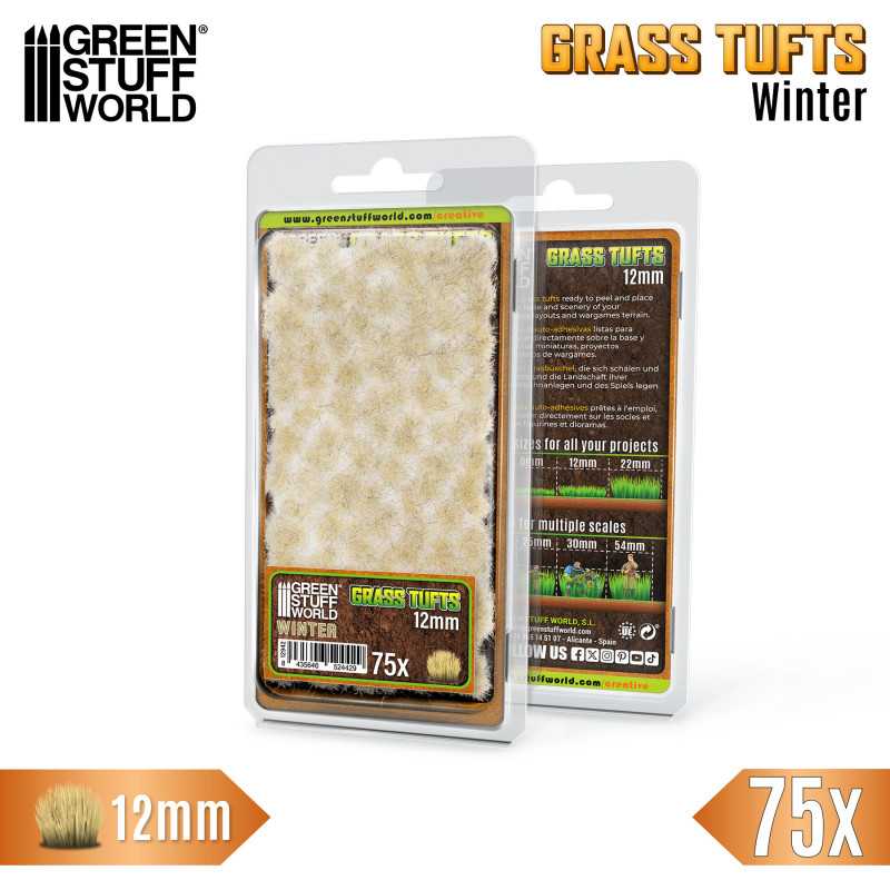 GSW: MATAS DE CESPED - TUFTS - 12mm - BLANCO INVIERNO
