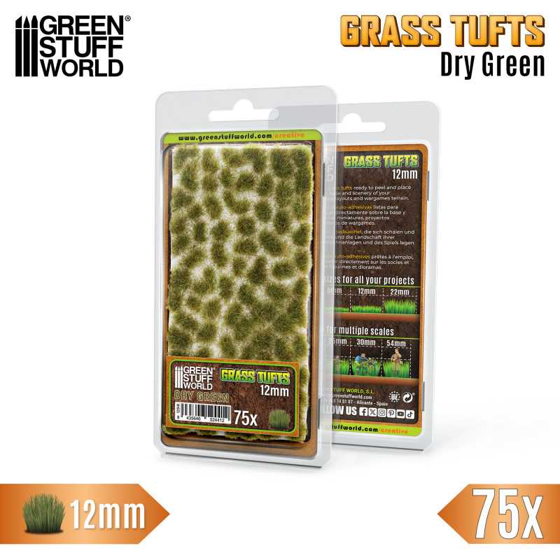 GSW: MATAS DE CESPED - TUFTS - 12mm - VERDE SECO