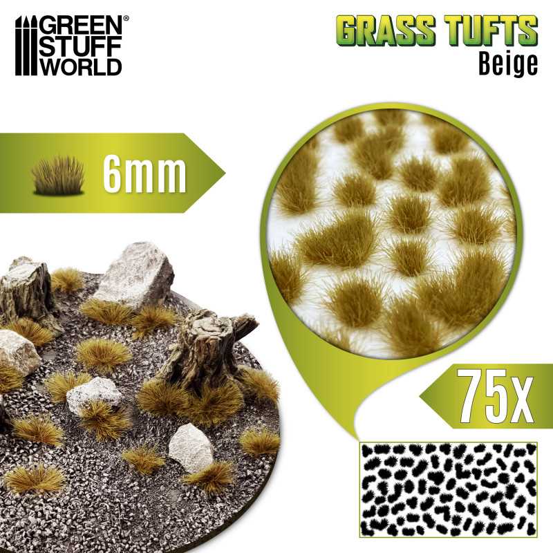 GSW: MATAS DE CESPED - TUFTS - 6mm - BEIGE