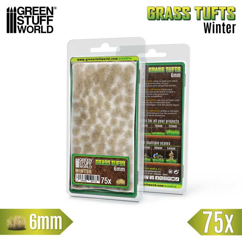 GSW: MATAS DE CESPED - TUFTS - 6mm - BLANCO INVIERNO