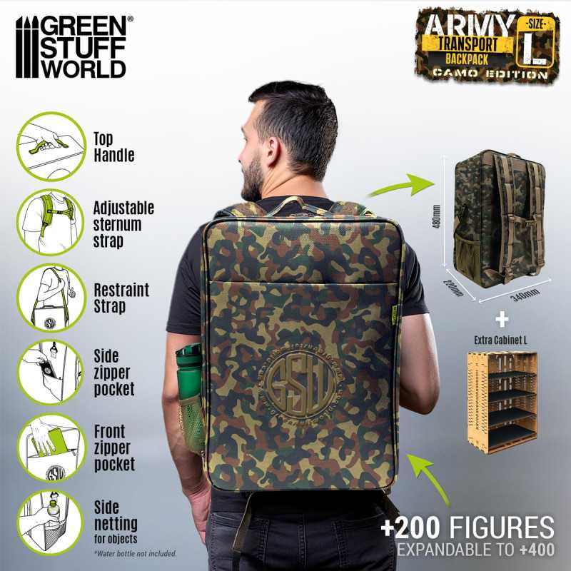 GSW: MALETA DE TRANSPORTE - MOCHILA EDICIÓN CAMUFLAJE - L
