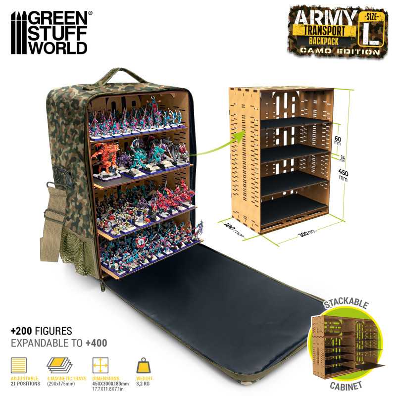 GSW: MALETA DE TRANSPORTE - MOCHILA EDICIÓN CAMUFLAJE - L