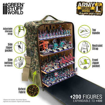 GSW: MALETA DE TRANSPORTE - MOCHILA EDICIÓN CAMUFLAJE - L