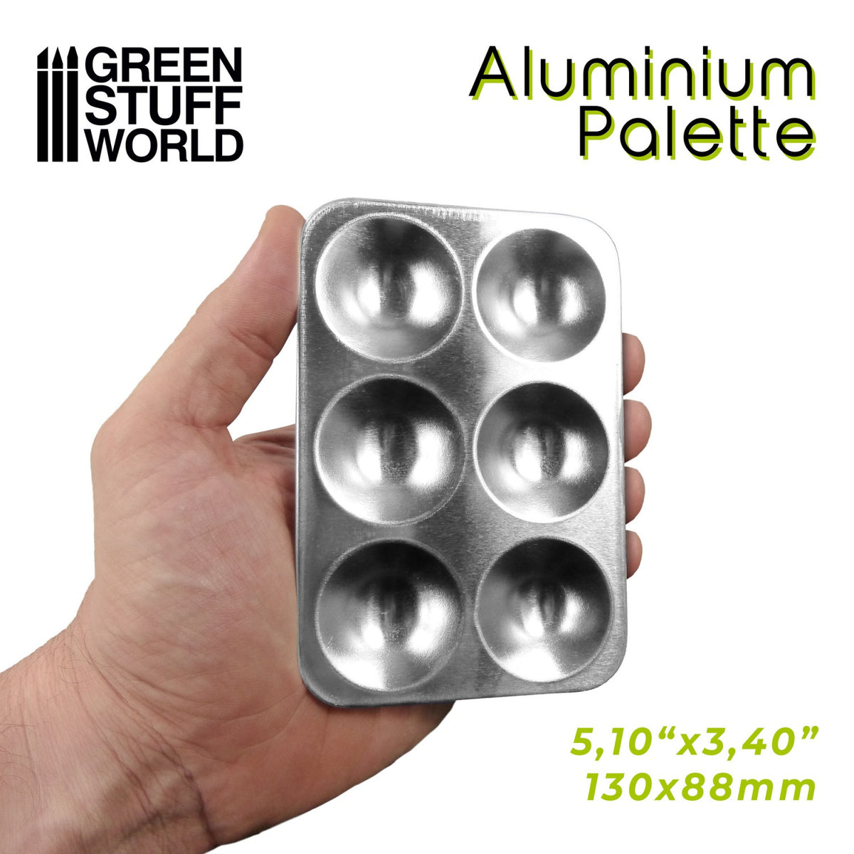 GSW: Paleta de Mezclas Rectangular - 6 agujeros - Pocillos - Aluminio
