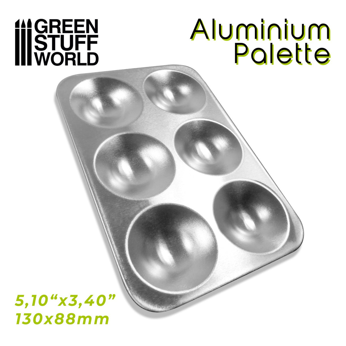 GSW: Paleta de Mezclas Rectangular - 6 agujeros - Pocillos - Aluminio