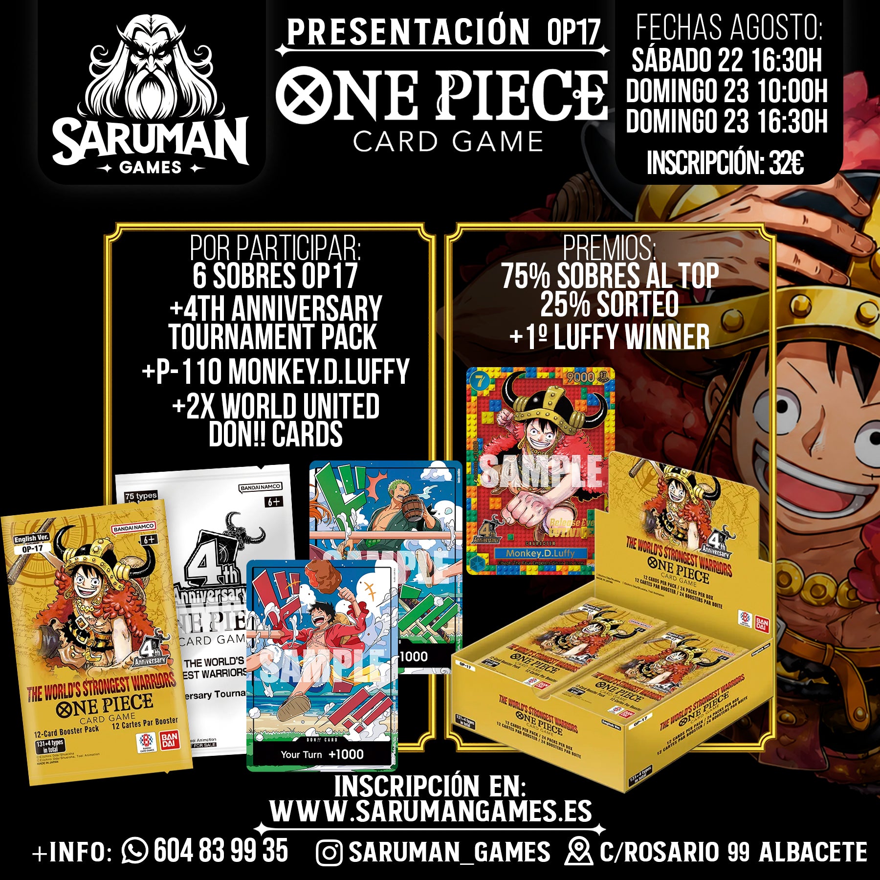 PRESENTACIÓN ONE PIECE CARD GAME – OP17