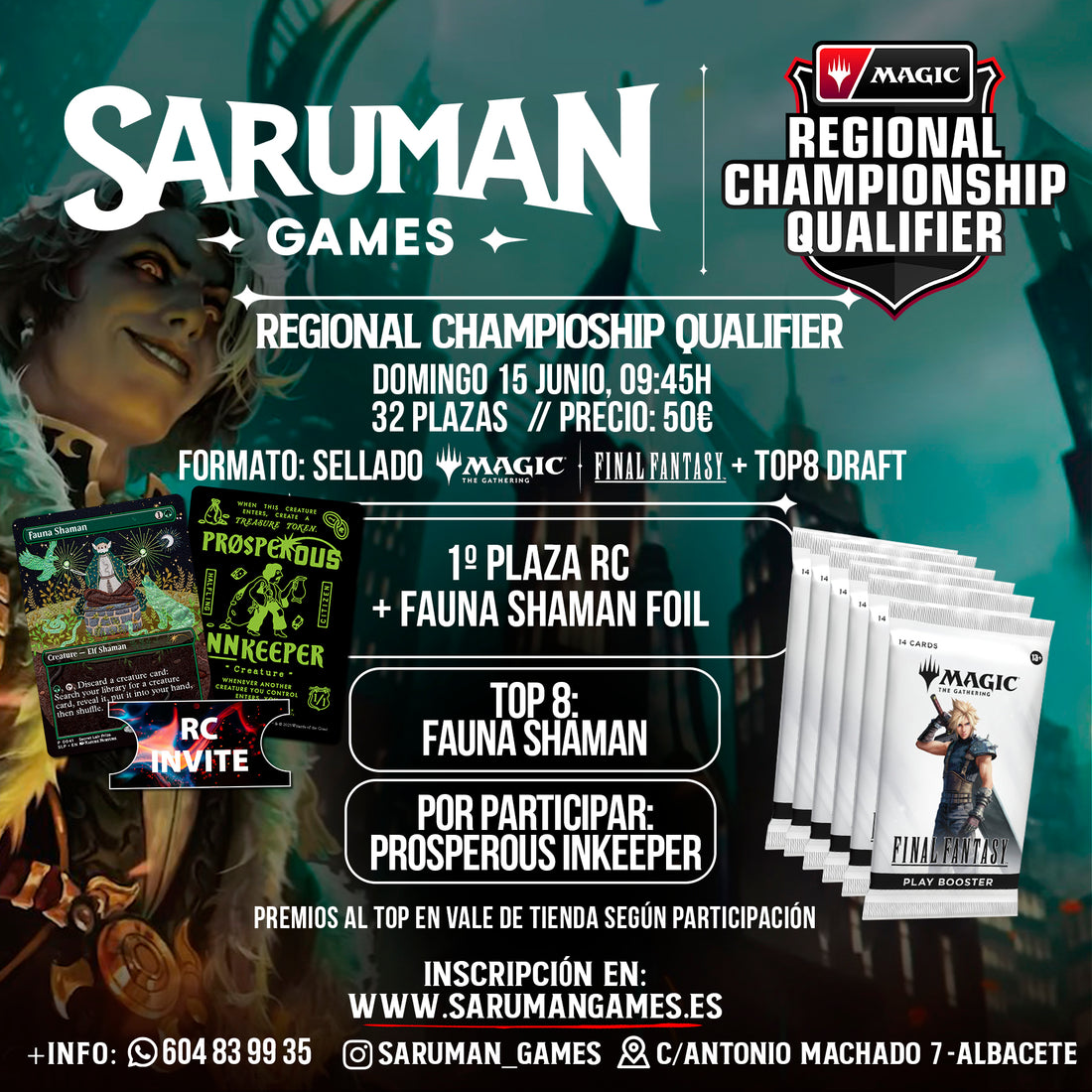 REGIONAL CHAMPIONSHIP QUALIFIER DE MAGIC: THE GATHERING, EDICIÓN FINAL FANTASY OMINGO 15 DE JUNIO – 09:45H