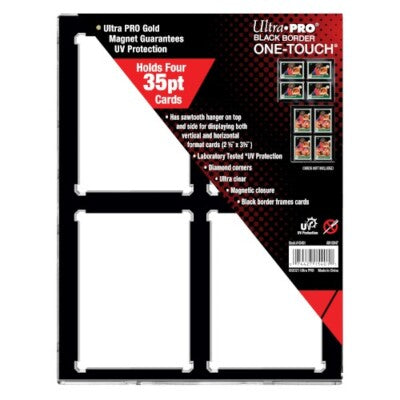 UP - ONE TOUCH MAGNETIC - PAQUETE DE 4 CARD SOPORTES - HOLDER BLACK 35pt